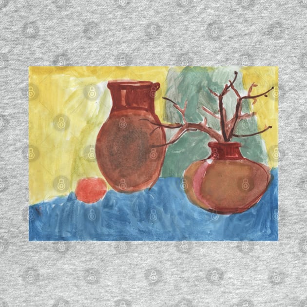 Still Life with Clay Jars by Mila-Ola_Art